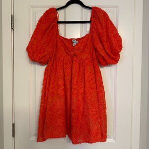 Future Collective Women's Floral Puff Sleeve Babydoll Mini Dress